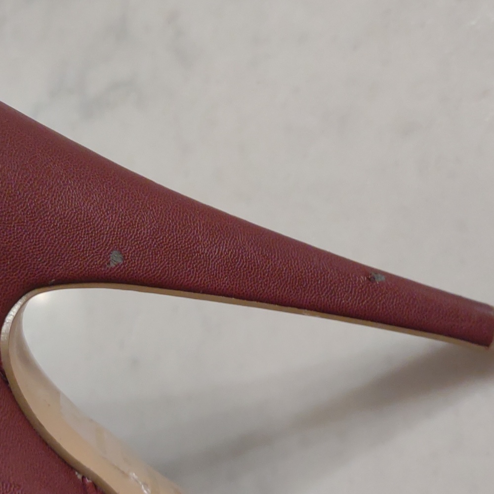 Bakers Women's Squared Burgundy Lace Up Platform Stiletto Pumps Heels Size 7 - Picture 10 of 16